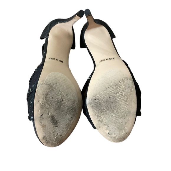 Black Open Toe Formal Dress Stiletto Heel Size 8.5 - Picture 7 of 8